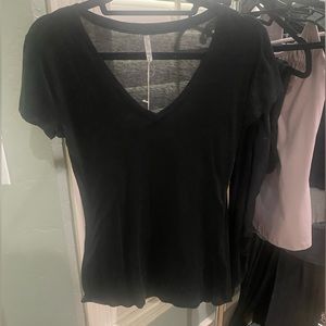 Zsupply basic black v neck T